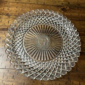 Anchor Hocking Waterford Waffle Crystal Clear Round Glass 14” Platter